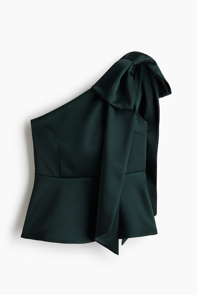 Bow-detail one-shoulder top