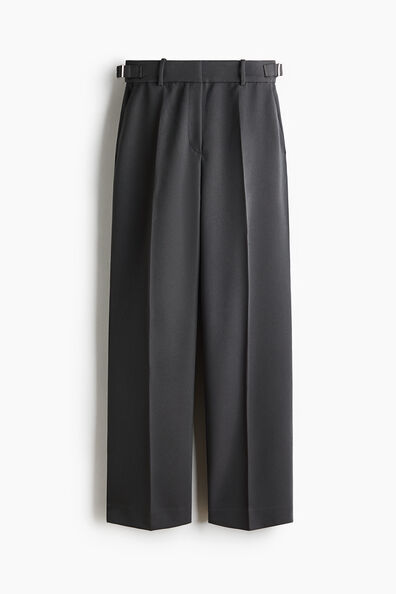 Straight twill trousers