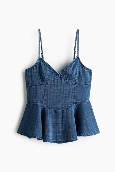 Denim peplum top