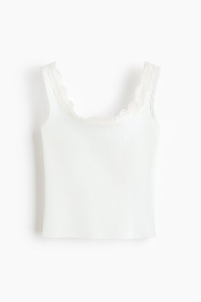 Lace-trimmed vest top