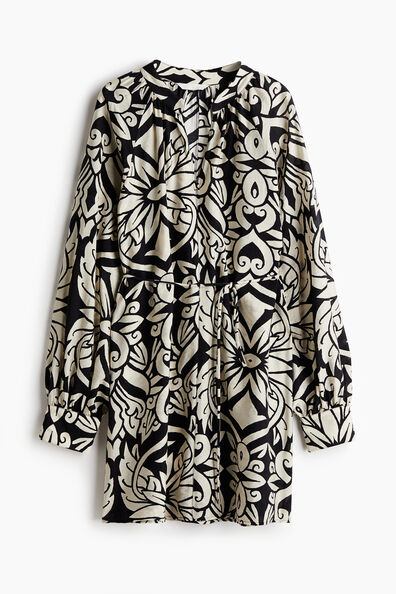 Tie-belt tunic dress