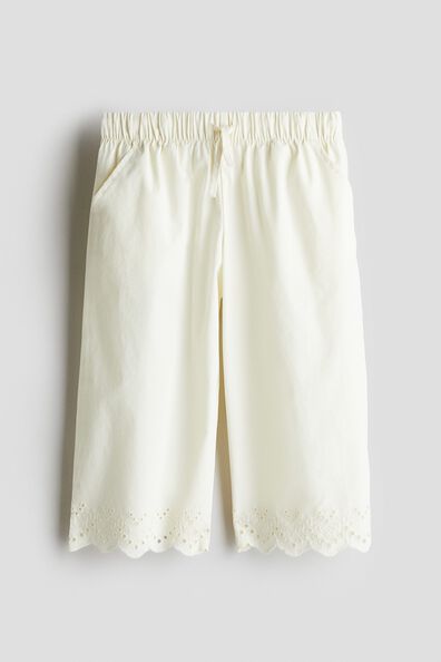 Broderie anglaise cropped trousers