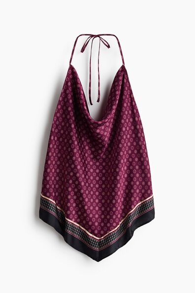 Tie-back halterneck top