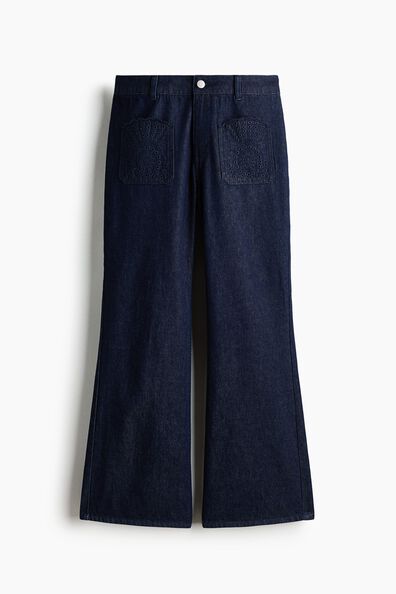 Flared Regular Waist Ankle Jeans