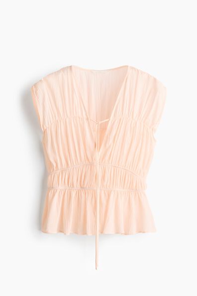 Ruched cotton blouse