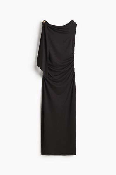 Draped one-shoulder dress