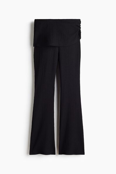 Crinkled layered trousers