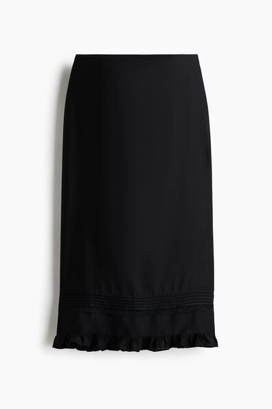 Frill-trimmed pencil skirt
