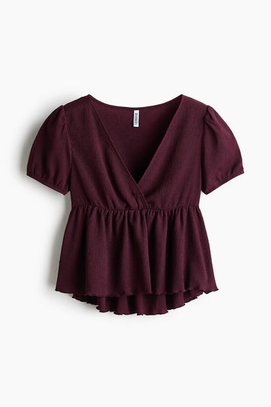 Crinkled jersey top