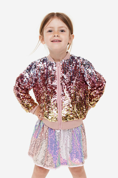 Sequined bomber jacket