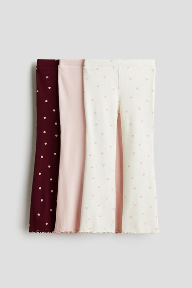 3-pack ribbed cotton leggings
