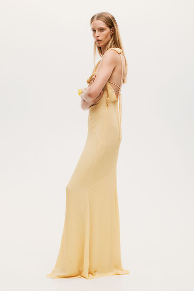 Twist-detail crinkled dress