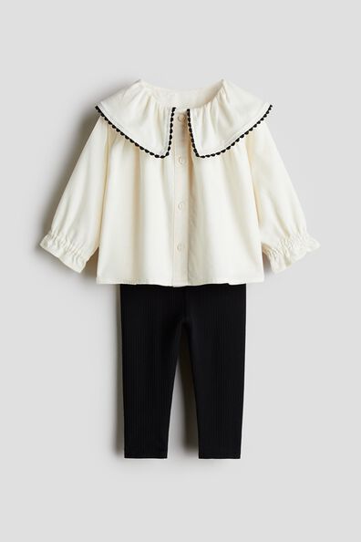 2-piece blouse and leggings set
