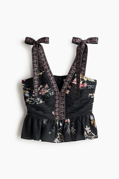 Tie-strap peplum top