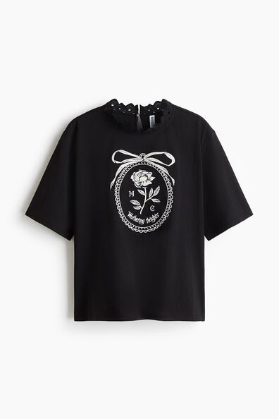 Embroidery-detail T-shirt