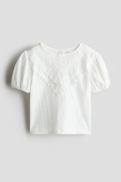 Lace-detail cotton blouse