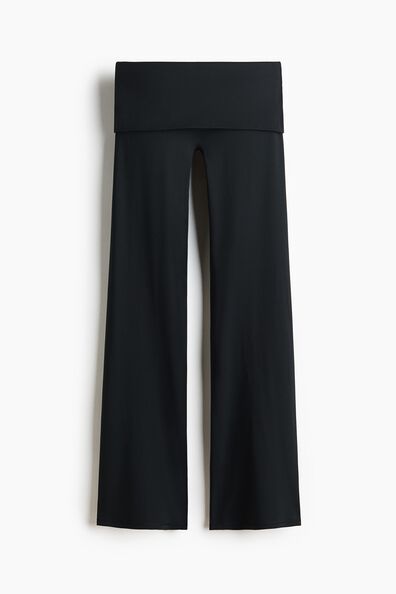 Fold-over Flared sports leggings with Lycra®