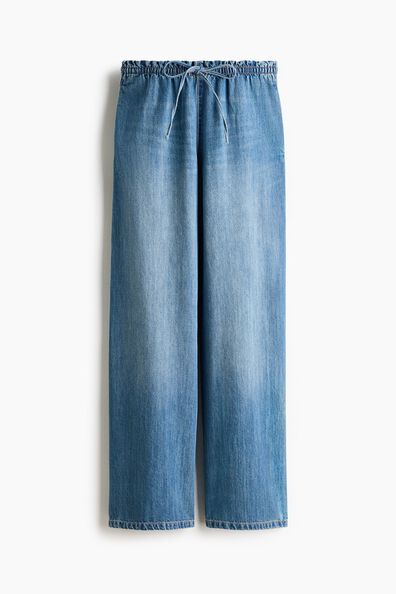 Denim pull-on trousers