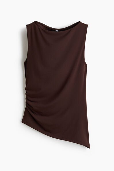 Draped boat-neck top