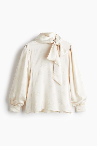 Oversized jacquard-weave blouse