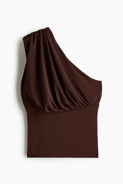 Draped one-shoulder top