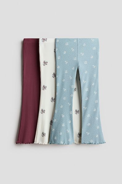 3-pack flared overlocked leggings