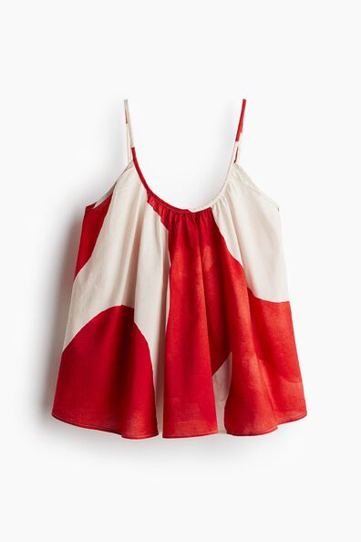 Flared cotton strappy top