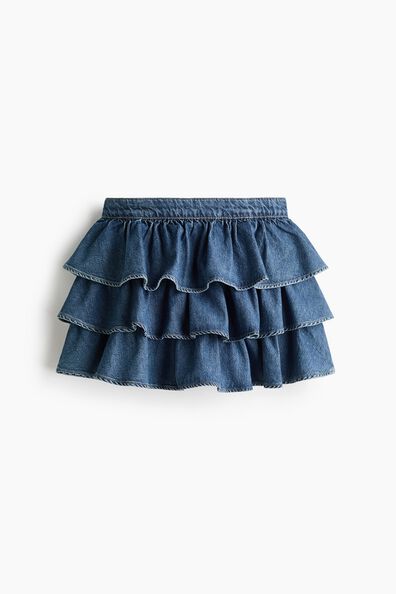 Tiered denim skirt