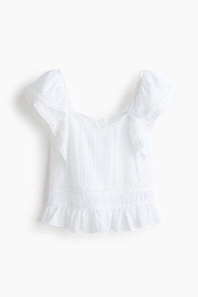 Lace-trimmed blouse
