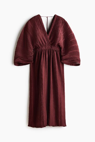 Crinkled V-neck dress