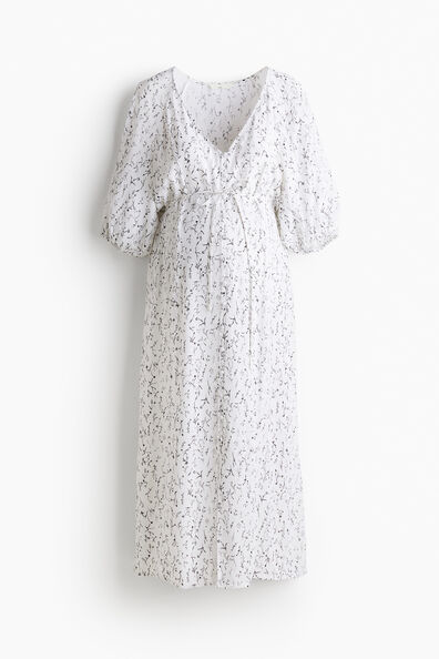 Maternity Dress H En M Zwangerschapskleding Jurk Met Striklint  Poederroze/bloemen DAMES H&M BE