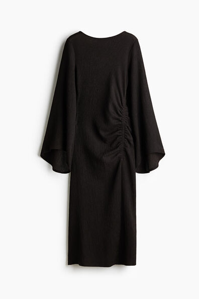 Trumpet-sleeved jersey dress