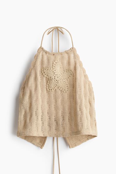 Crochet-look halterneck top