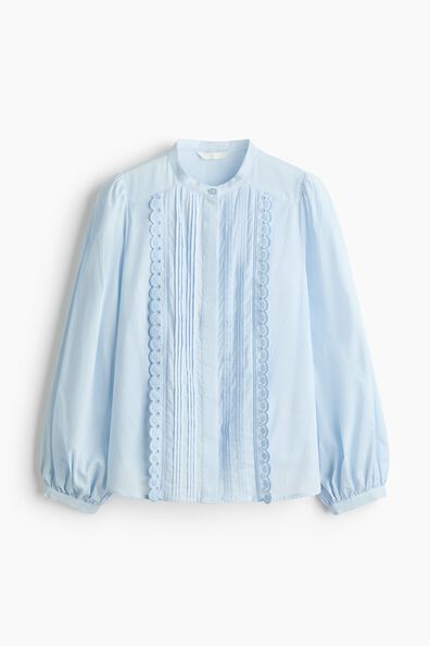 Pintucked cotton blouse