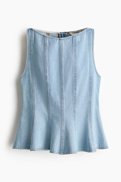 Denim peplum top