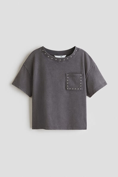 Studded cotton T-shirt