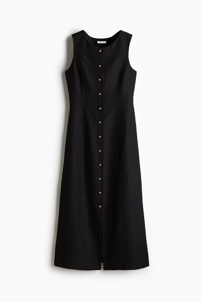 Linen-blend dress