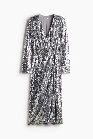 Sequined wrap dress