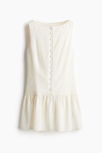 Linen-blend dress