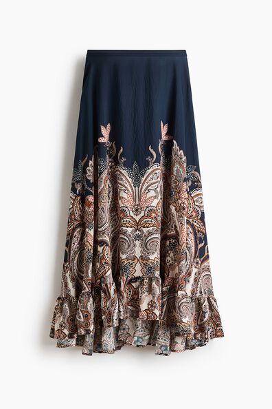 Frill-trimmed maxi skirt