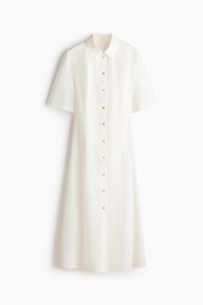 Tie-back poplin dress