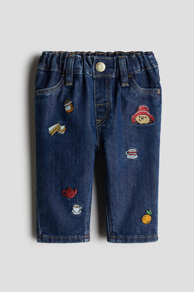 Embroidered-detail jeans