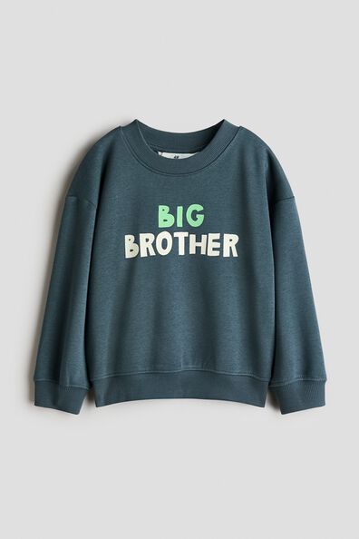 Print-motif brushed-inside sweatshirt