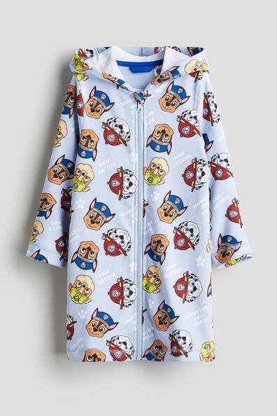 Zip-front terry dressing gown