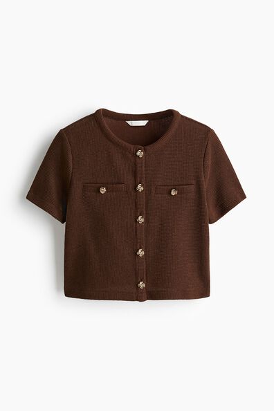 Textured jersey cardigan