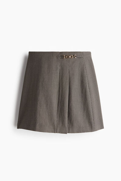 Metal-detail mini skirt