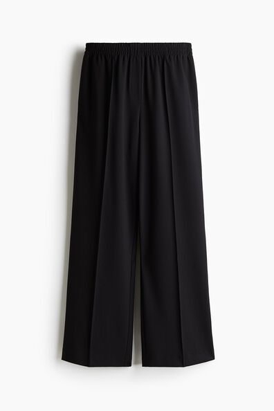 Wide crease-detail trousers