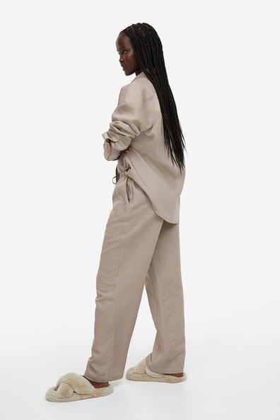 Linen-blend trousers
