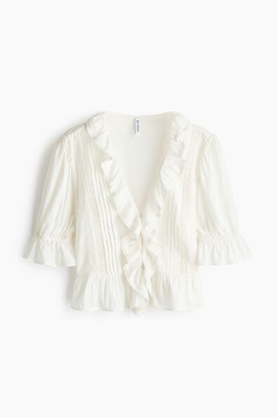 Frill-trimmed blouse