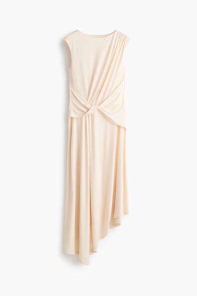 Asymmetric twist-detail dress